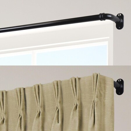 Kd 0.625 in. Blackout Curtain Rod with 48 to 84 in. Extension, Black KD3173020